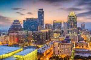 view of austin skyline sunset, what to do in austin at night