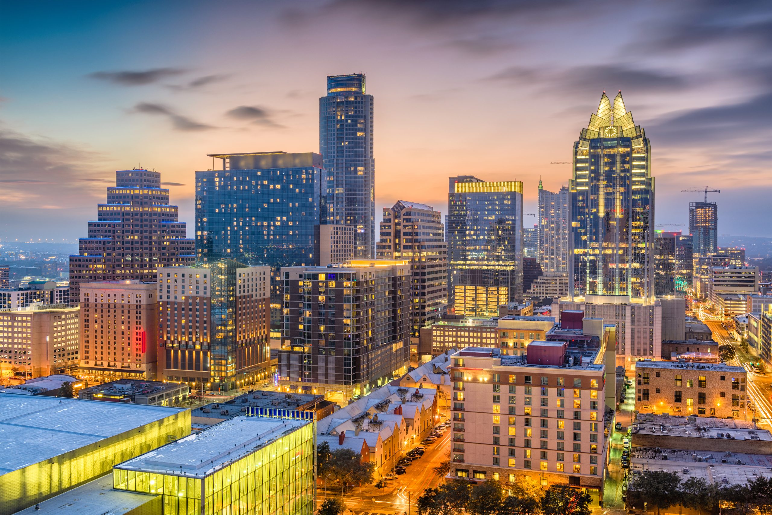 view of austin skyline sunset, what to do in austin at night